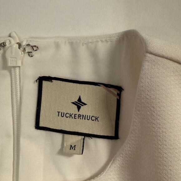 Tuckernuck M Oversized Avon Ruffle Hem Mini Dress White A Line Party *flaw - Picture 4 of 12